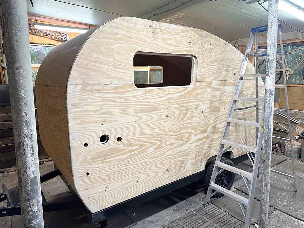 Exterior is ready for the fiberglass.